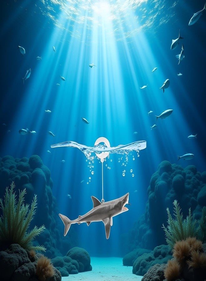 Cauaoa 1 Pc Floating Shark Ornament - Adjustable Aquarium Shark Animal Decor | Aquarium Floating Shark Ornaments Thematic Ornaments Suitable for Aquarium All Kinds of Fish Tank and Home, Shark Pool Décor - Image 5